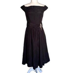 J. Peterman Off The Shoulder Black Dress